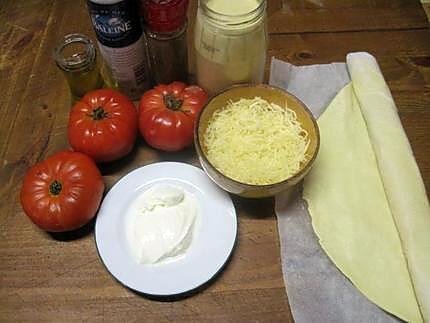recette Tarte aux tomates à la crème moutarde.