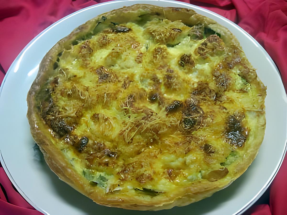 recette Quiche aux poireaux et filet de perche.