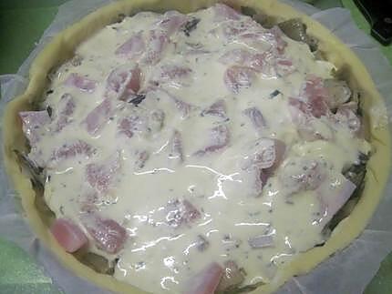 recette Quiche aux poireaux et filet de perche.