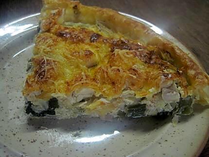 recette Quiche aux poireaux et filet de perche.