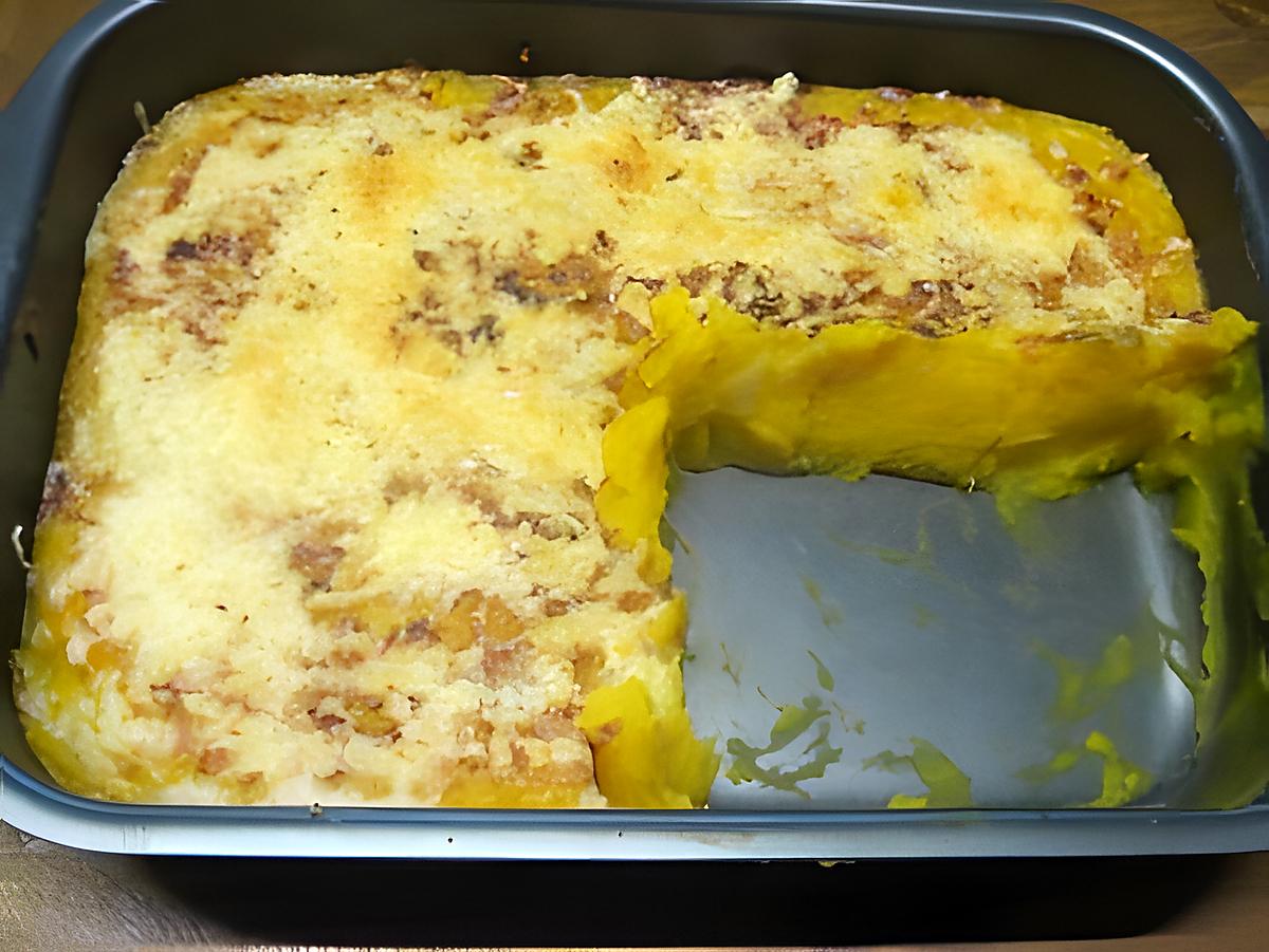 recette Purée de potimarron gratinée au micro-ondes et grille four.