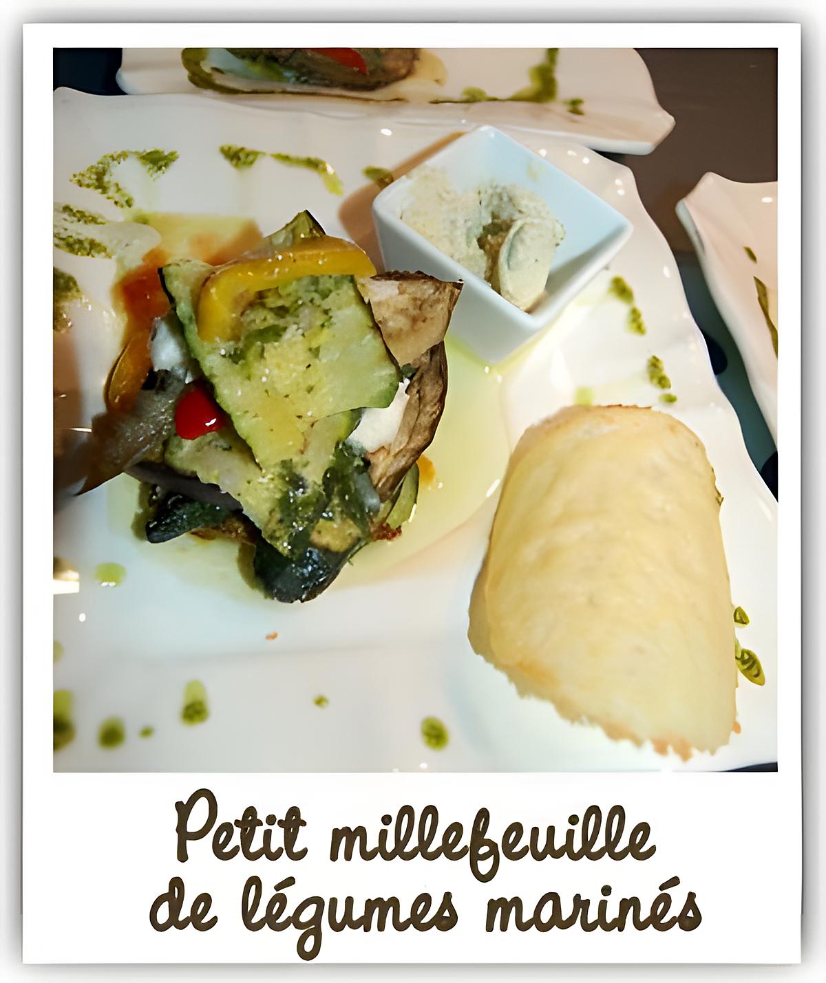 recette Petit millefeuille de légumes marinés