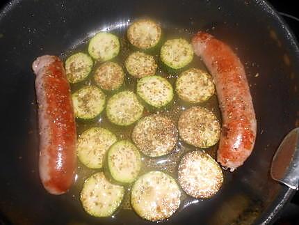 recette Pizza saucisse,jambon,courgette,poivrons