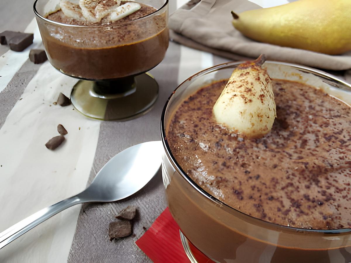 recette MOUSSE CHOCOLAT-POIRE Allégée