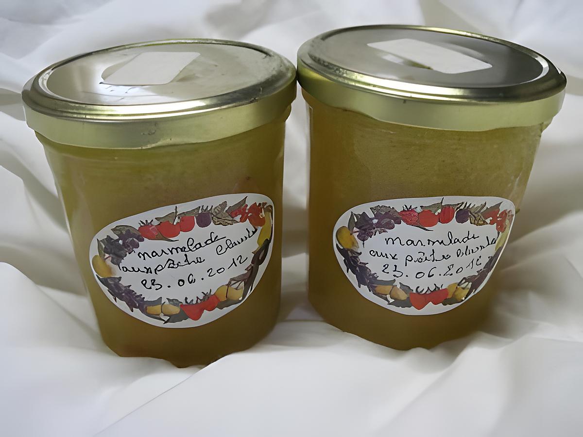 recette Marmelade de pêches blanches nature.