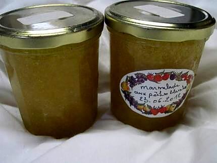 recette Marmelade de pêches blanches nature.