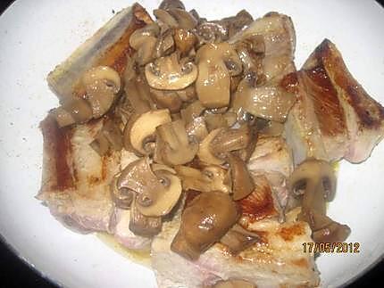 recette Sauté de veau aux champignons. sauce Tikka Masala.