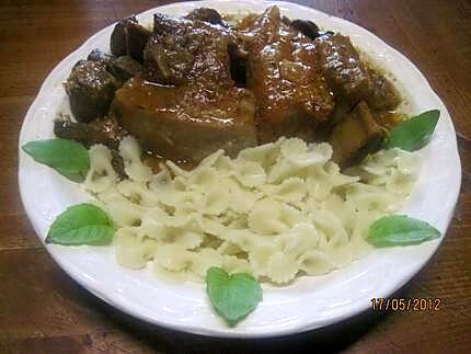 recette Sauté de veau aux champignons. sauce Tikka Masala.