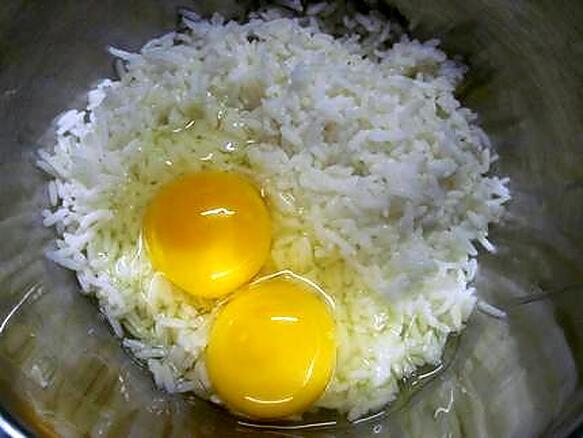 Recette de Riz .épinards et oeufs gratiné au Parmesan.