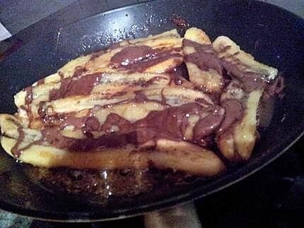 recette Bananes au nutella flambé