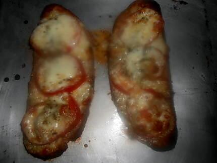 recette Tartine,anchois,tomate,mozarella