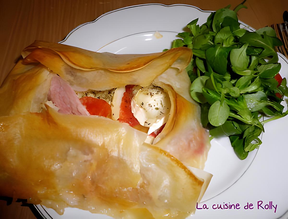 recette Brick au chèvre, jambon et tomate