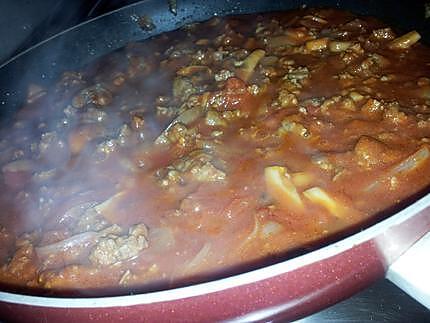 recette Spaghettis sauce à la bolognaise aux petit légumes