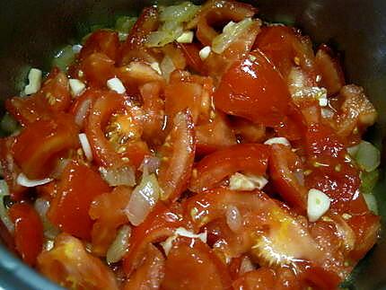 recette Cuisses de pintade à la sauce tomates.