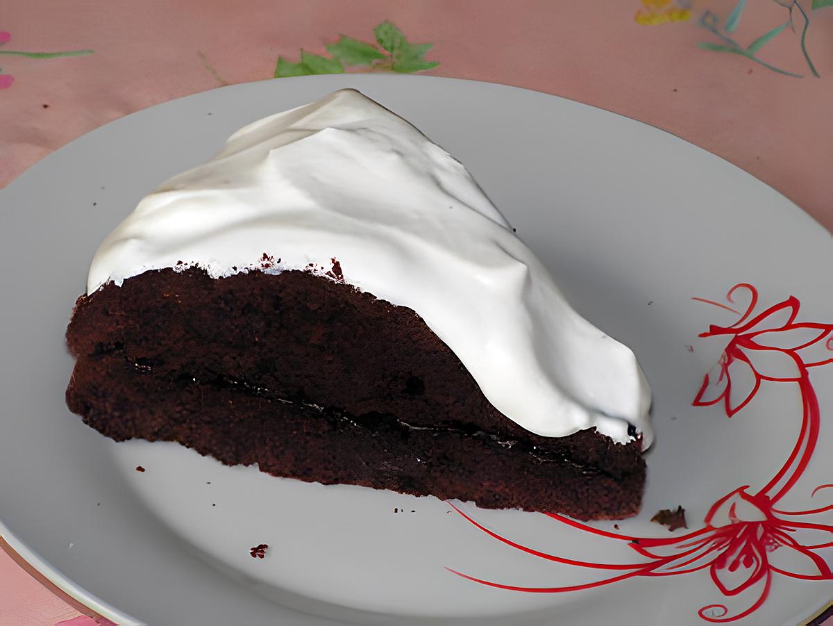 recette Gâteau au chocolat, framboise et à la crème