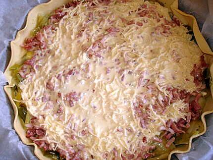 recette Quiche aux poireaux, lardons et gruyère