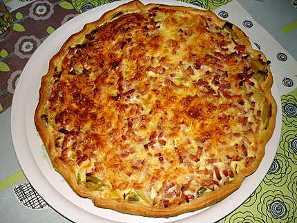 recette Quiche aux poireaux , lardons et gruyère