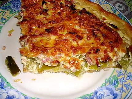 recette Quiche aux poireaux, lardons et gruyère
