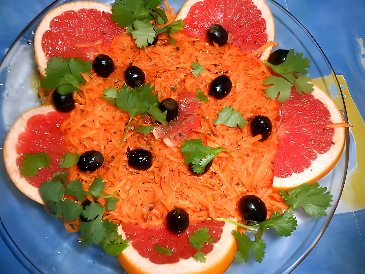 recette Carottes rapées au pamplemousse rose