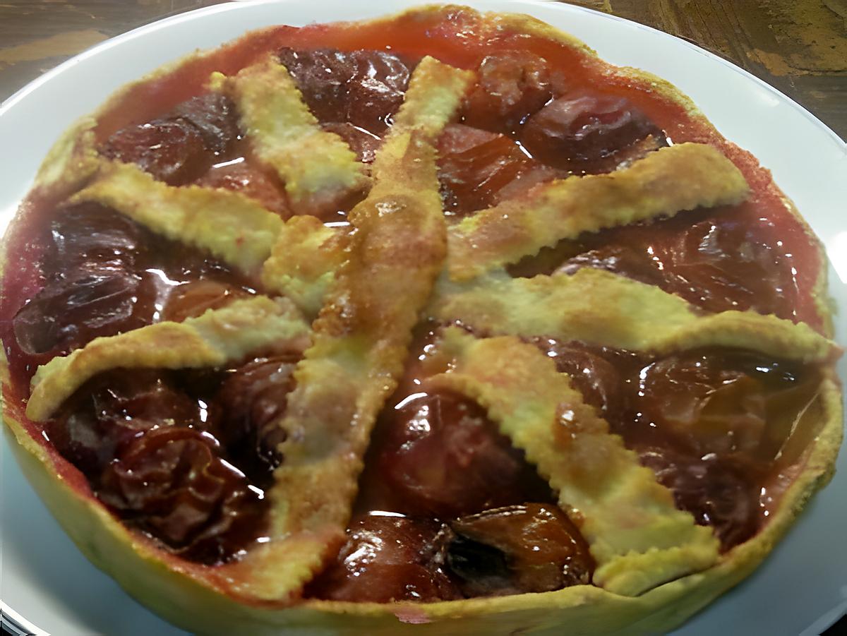 recette Tarte aux prunes rouges. nature.