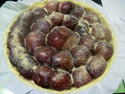 recette Tarte aux prunes rouges. nature.