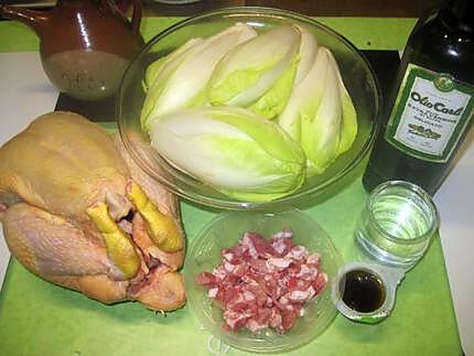 recette Poulet aux endives cuit à l'étouffé.