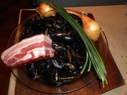 recette Moules au lard