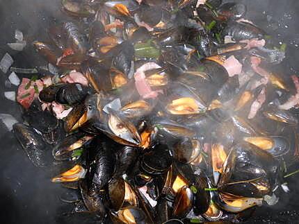 recette Moules au lard