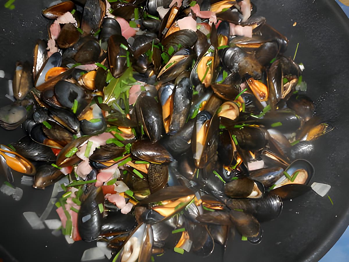 recette Moules au lard