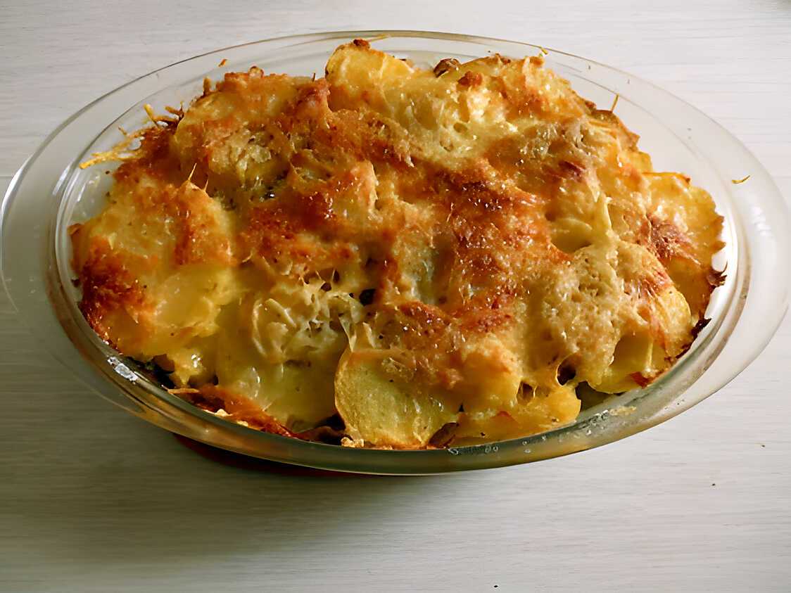 Recette de Gratin aux pommes de terre et champignons de Paris