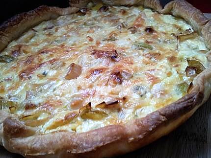 recette Quiche aux poireaux et roquefort