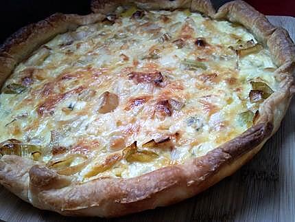 recette Quiche aux poireaux et roquefort