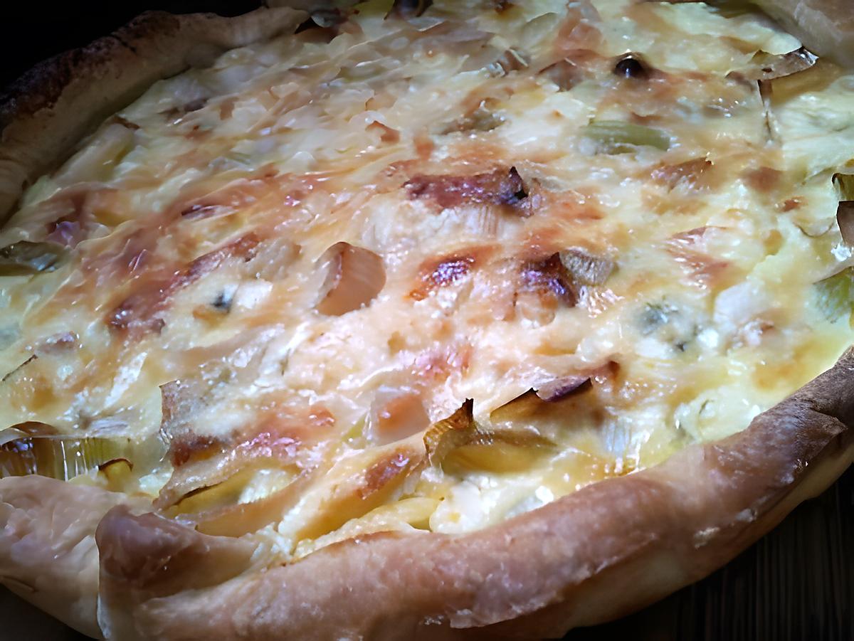 recette Quiche aux poireaux et roquefort