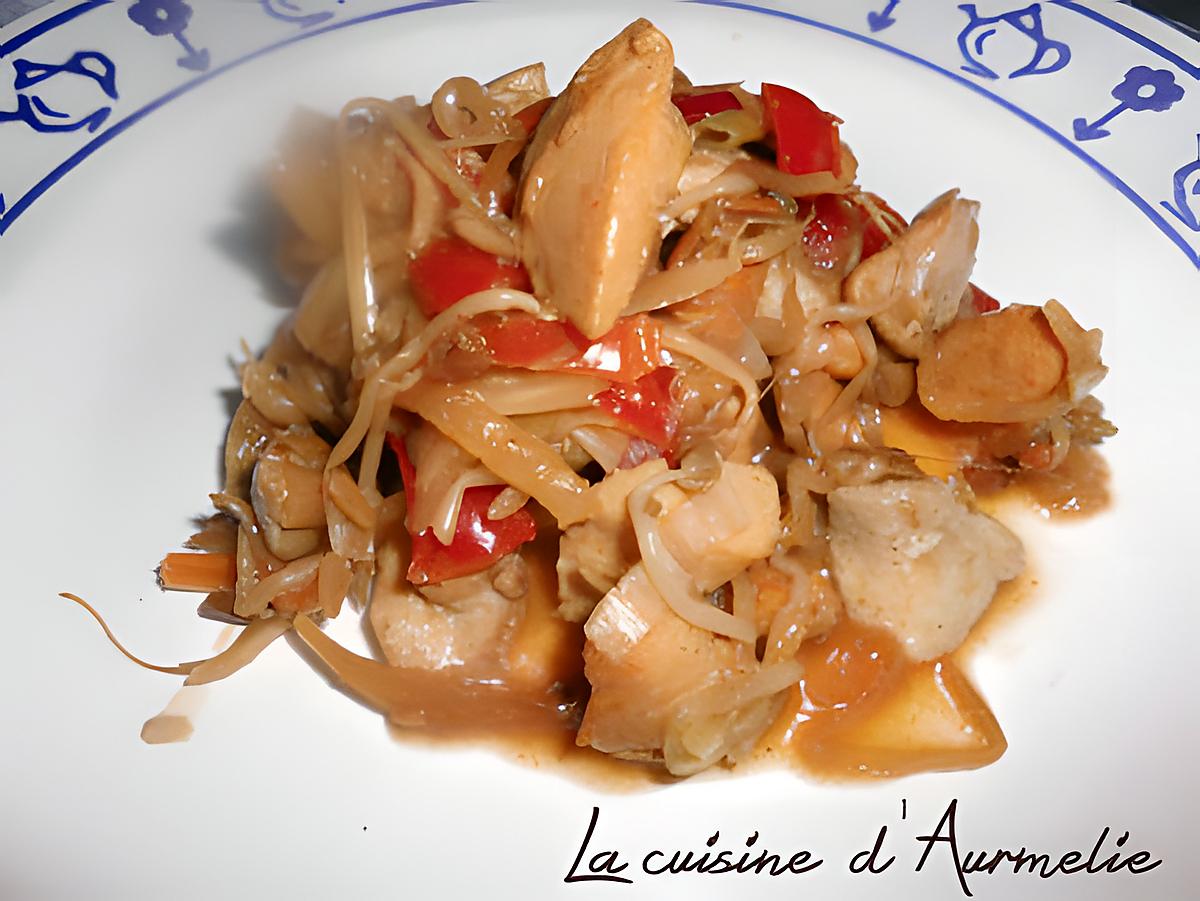 recette Sauté de poulet au légume au wok