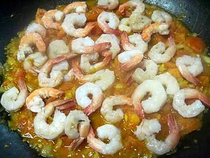 recette Cari aux crevettes .Réunionnais.