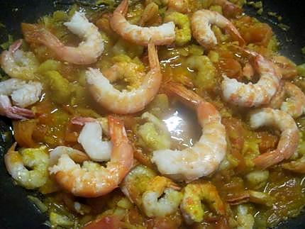 recette Cari aux crevettes .Réunionnais.