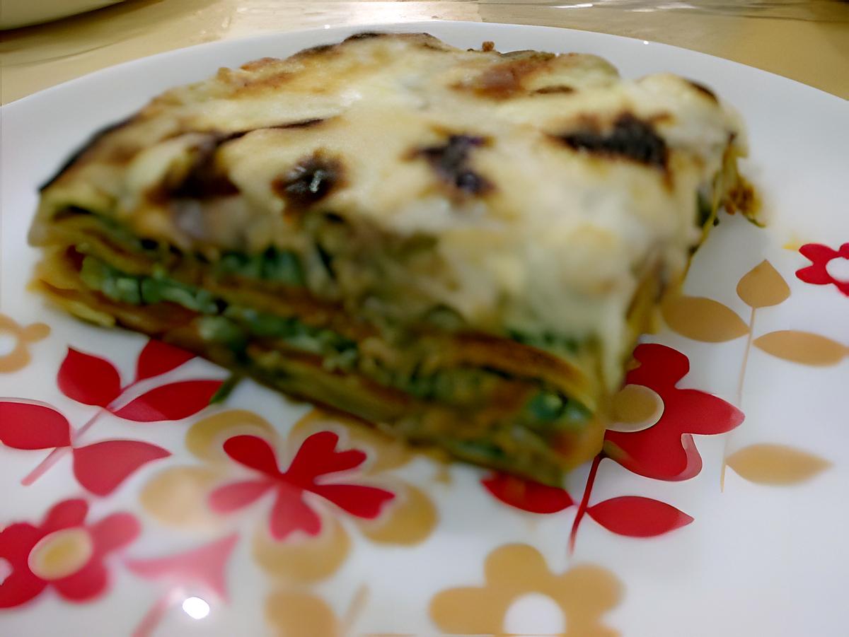 recette lasagnes aux épinards et  à la sauce tomate