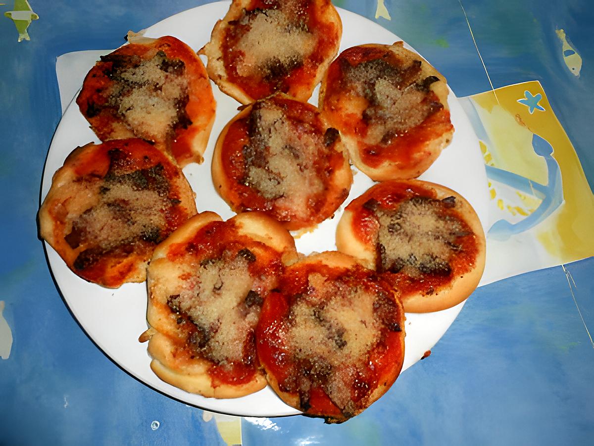 recette Mini pizza lardons parmesan