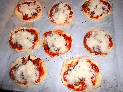 recette Mini pizza lardons parmesan