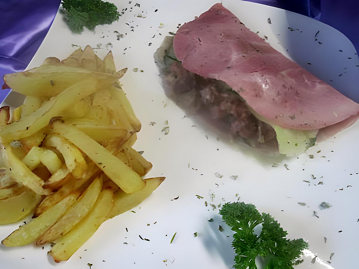 recette Jambon garni aux lamelles de courgette et lardons fumés.