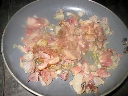 recette Jambon garni aux lamelles de courgette et lardons fumés.
