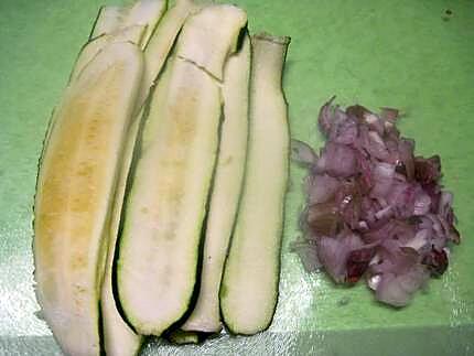 recette Jambon garnis aux lamelles de courgette et lardons fumés.