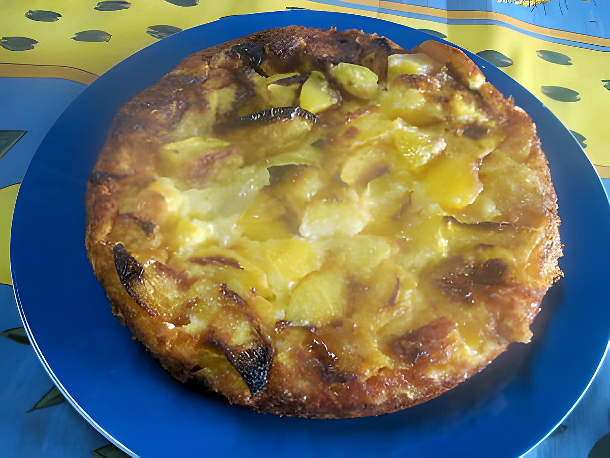 recette Clafoutis aux pêches jaunes.