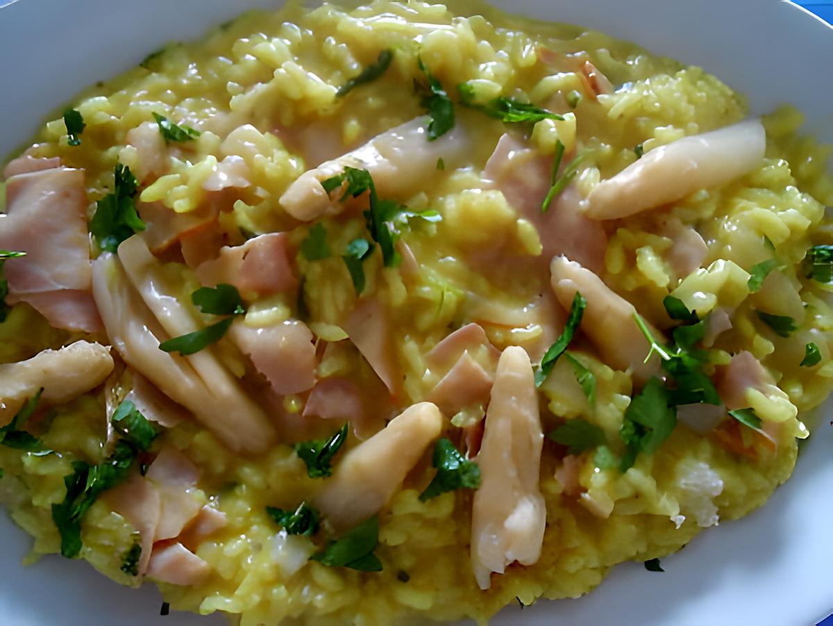 recette RISOTTO JAMBON FUME  ET  ASPERGES  BLANCHES