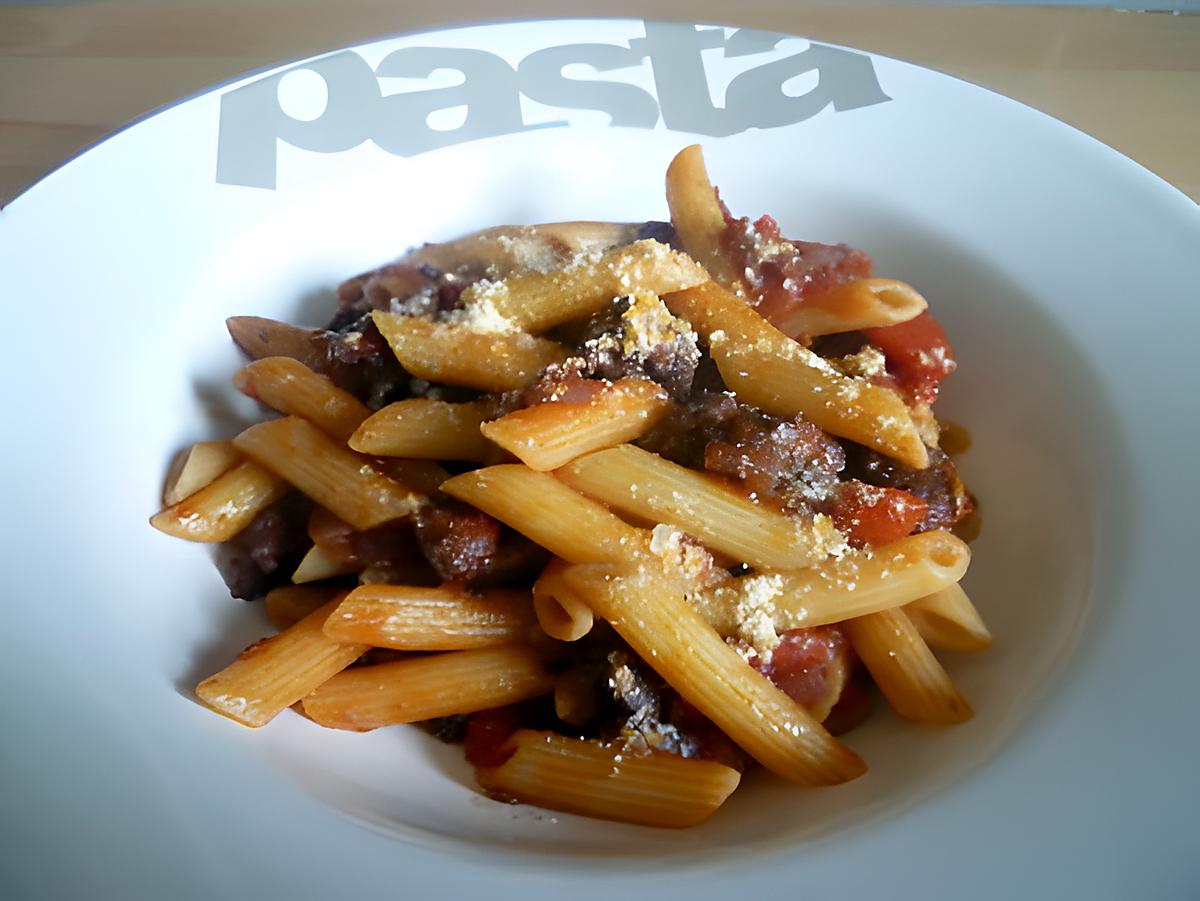 recette Penne à la saucisse et à la tomate