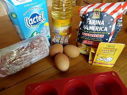 recette MUFFINS A LA VACHE QUI RIT ET LARDONS DE NICOLASE