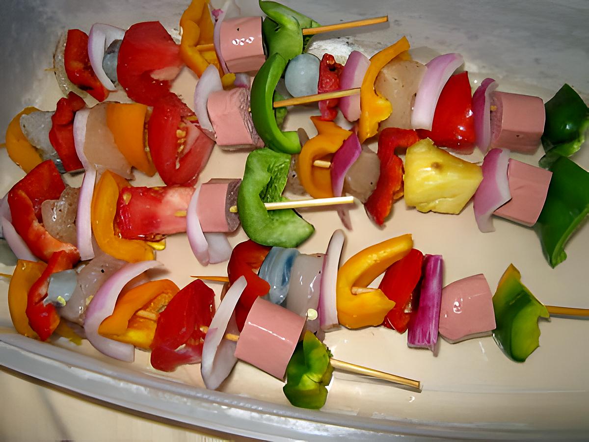 recette Brochettes colorées