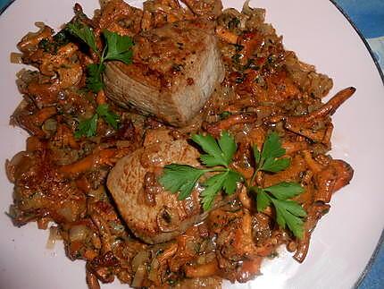 recette Pavé de veau aux girolles