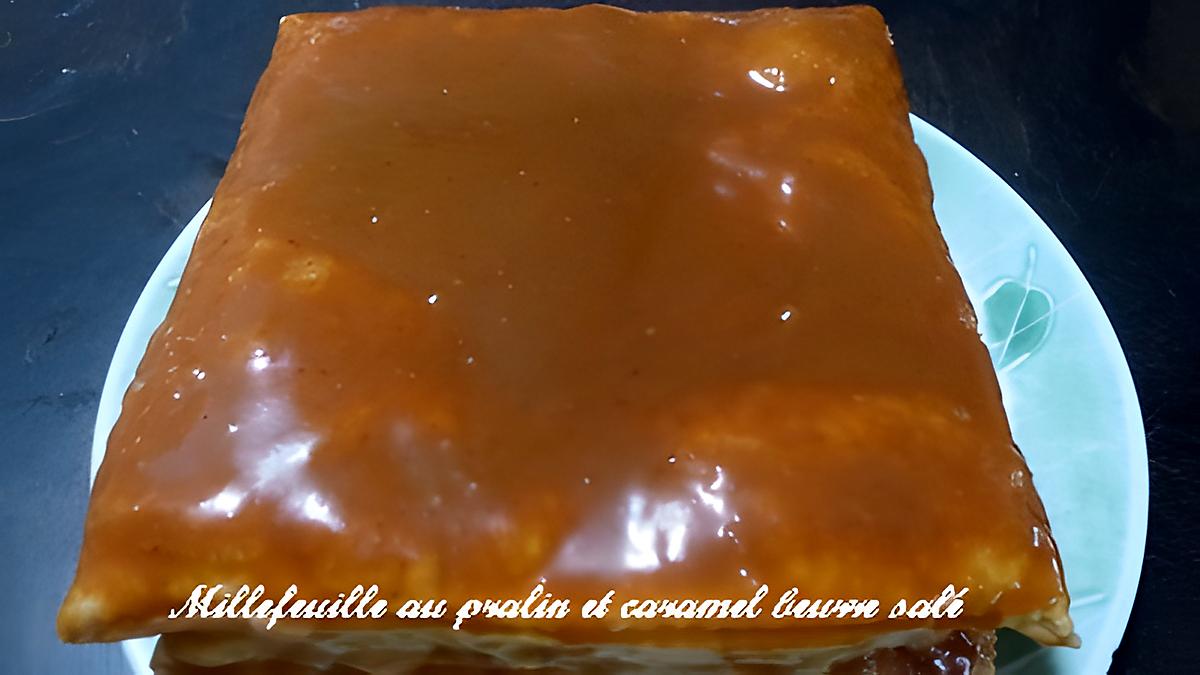 recette Millefeuille au praliné, caramel beurre salé