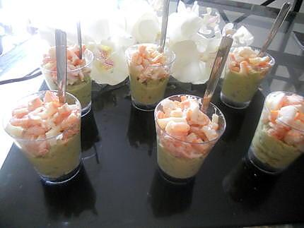 recette Verrines avocats crevette surimi